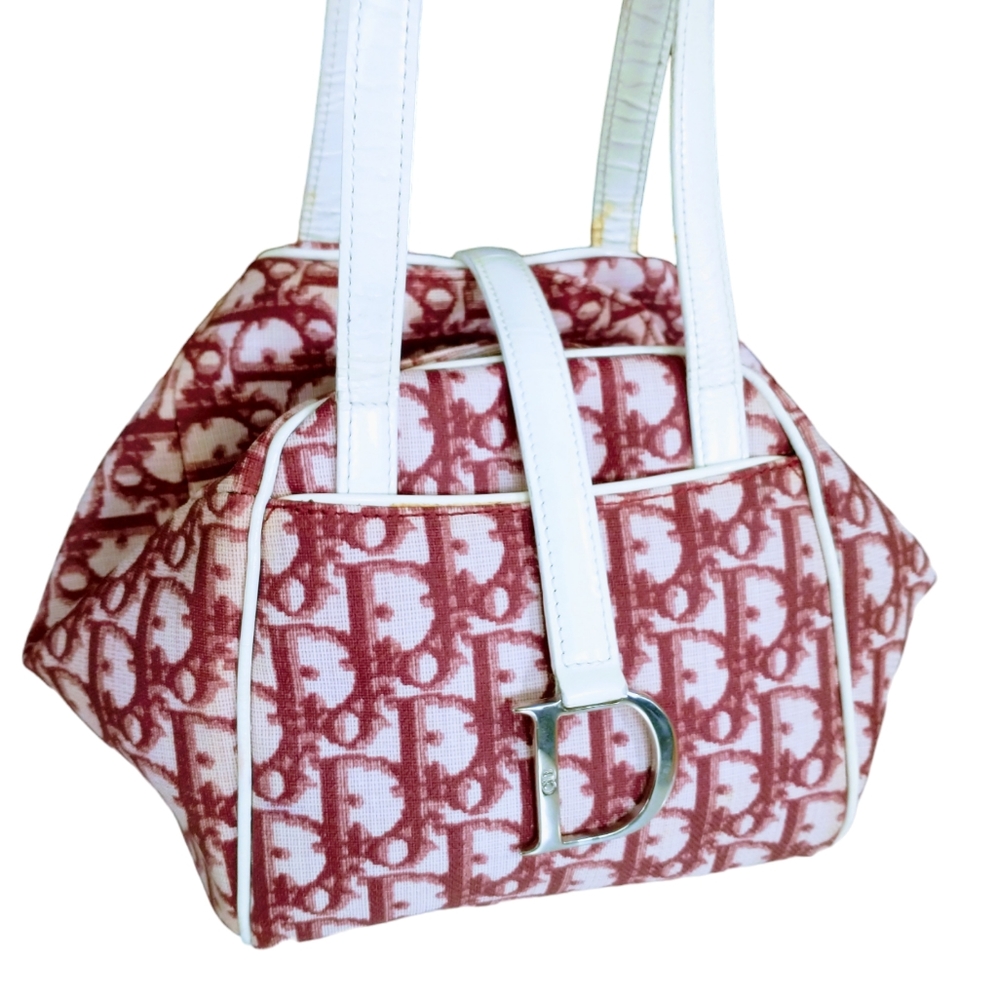 π― Authentic Christian Dior(Made in Italy) Trotter Mini Bag. Pink and White - Picture 6 of 15